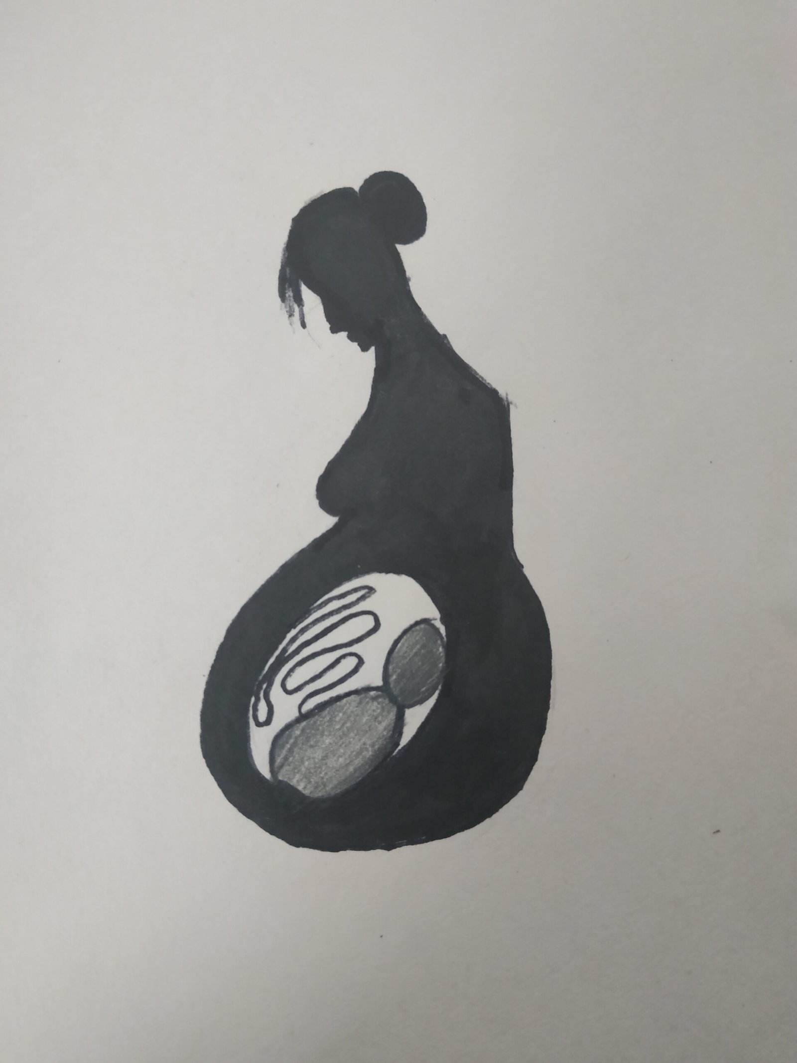 Original abstract figure study from the sketchbook