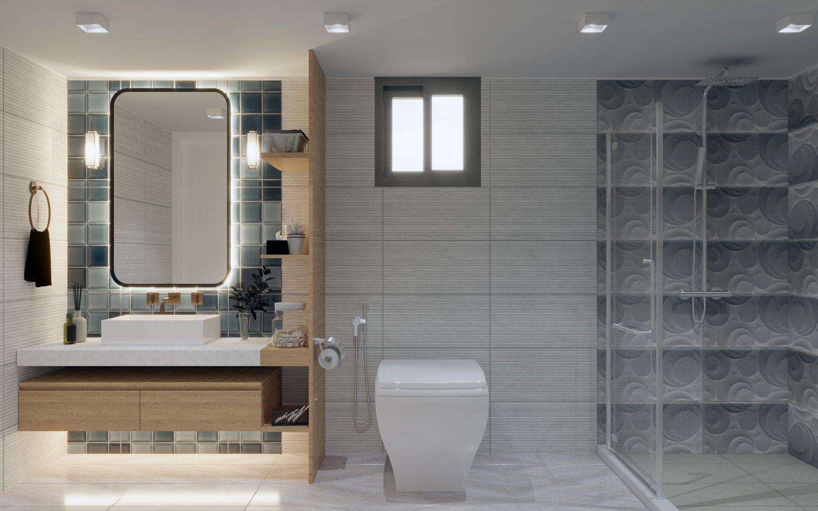 C-57 Mohanagar — master bathroom visualization