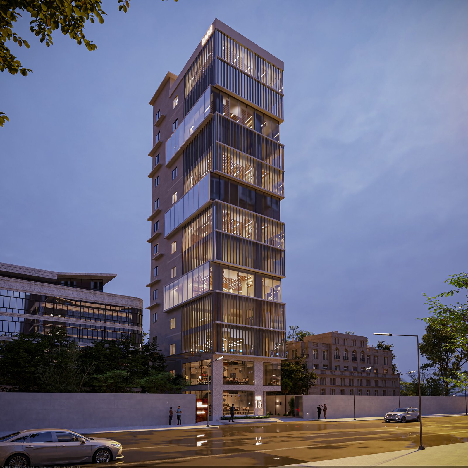 Alamin Plaza 15 — exterior visualization in daylight
