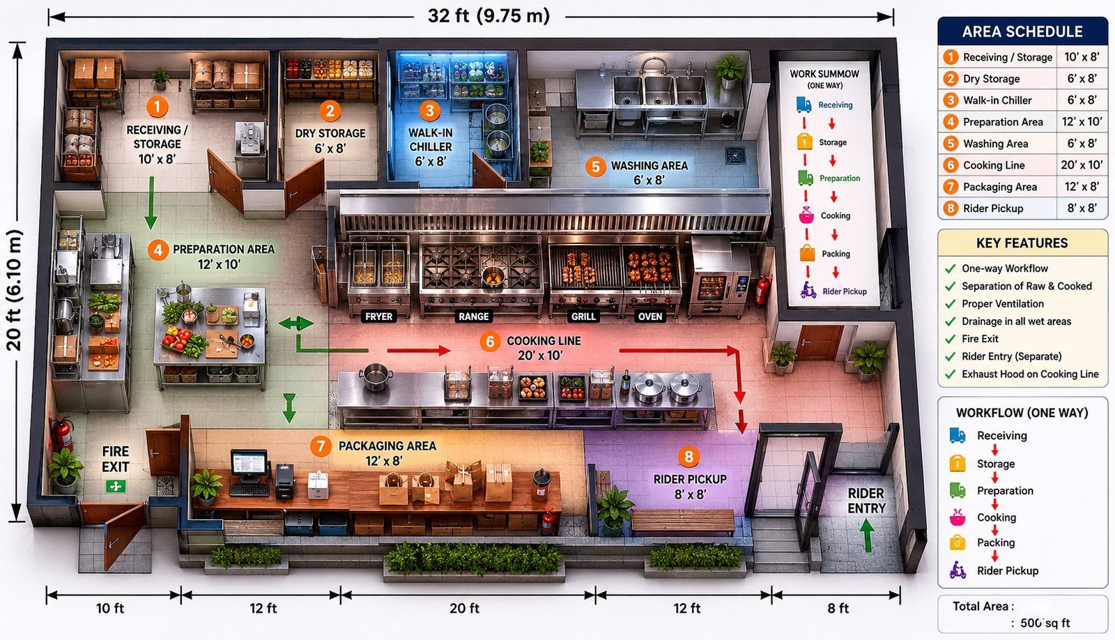 One-way workflow study from receiving to delivery dispatch